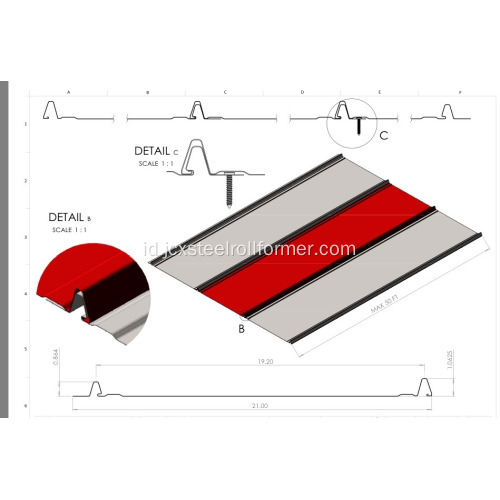 Snap Locking Standing Seam Atap Mesin Roll Forming